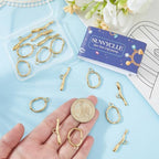 SUNNYCLUE 1 Box 10Pcs Real 18K Gold Plated Toggle Clasps OT Toggle Clasp Stainless Steel Glossy T-Bar Closures and Rings Connector for Necklaces Bracelets Chain Jewelry Making DIY Crafts Adults - style: Style 2
