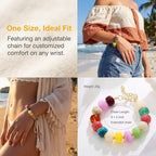 Boho Chunky Beaded Strand Bracelet for Women - Multicolor Acrylic Resin Beaded Bracelet, Adjustable Stackable Statement Jewelry for Summer Festivals