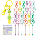 72 Pcs Beadable Keychains Bars bulk - 36 Candy DIY Metal Beaded Keychain Making Kit + 36 Bags Included, Bead Keychain Supplies,Blank Key Chain, Perfect for Women, Men, Mother's Day, Birthday Gift - color: Candy, size: 36