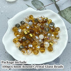 100pcs 8mm Round Crystal Glass Beads Round Faceted Spacer Beads for Jewelry Making Bracelet Earring Necklace Wind Chimes Suncatchers DIY Craft Making Supplies(Coffee Series) - color: Coffee Series, size: 8mm