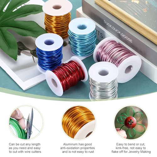 HARFINGTON 10 Gauge Aluminum Craft Wire 2.5mm 65.5ft Flexible Bendable Anodized Metal Jewelry Sculpting Wire for Jewelry Making Modelling Craft DIY, Steel Blue - color: Steel Blue, size: 65.5ft x 2.5mm