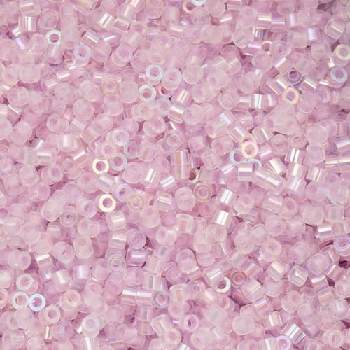 John Bead 25g Cylin Beads Violet Glow in Dark AB 11/0 Glass Cylindrical Seed Beads for Jewelry Bracelets Necklaces Earrings Making Embroidery - color: Violet Glow in Dark AB