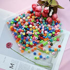 Amaney 500pcs Big Colorful Letter Beads 10x6mm Alphabet Round Flat Beads for DIY Craft Making - color: BigColorful