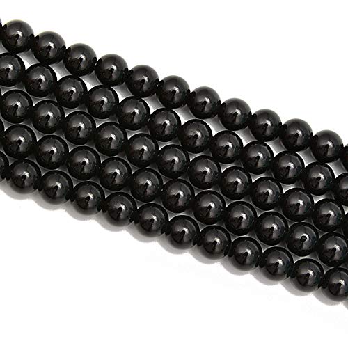 2.0mm Large Hole Black Onyx Smooth Round 6mm Crystal Energy Stone Healing Power Natural Gemstone Loose Beads for Jewelry Making