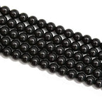 2.0mm Large Hole Black Onyx Smooth Round 6mm Crystal Energy Stone Healing Power Natural Gemstone Loose Beads for Jewelry Making