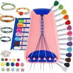 Friendship Bracelet Making Kit for Girls Ages 8-12, Kids Jewelry Making Kit with 28 Pre-Cut Threads and Letter Beads, Arts and Crafts for Kids, Birthday Easter Gifts for 6 7 8 9 10 11 12 Year Old - color: Pink/Dark Blue