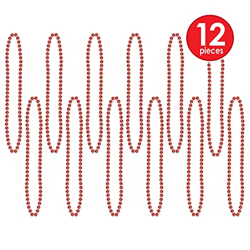 Party Beads - Small Round - size: 12-Pack, style: Red (12-Pack)