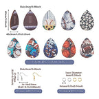 Elecrelive Teardrop Wood Earring Making Kit 36pcs Sport Theme Printed Earring Charms Ball Game Big Wood Pendants with Basketball Baseball Tennis Pattern for DIY Jewelry Making - color: Sport Theme