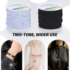 Elastic Cord 2 Rolls, 330 Feet, 1mm Sturdy Stretchy String, Elastic String for Bracelets, Beading, Necklaces, Jewelry Making, and Craft Supplies