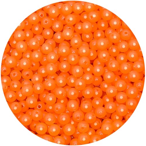 BONNY BOXX 1000PCs 6MM Jelly Orange Acrylic Round Beads, Smooth Transparent Acrylic Balls, Plastic Resin Gumball Bubblegum Chunky Beads for Necklace & Bracelet Making, Crafting Supplies - color: Jelly Orange, size: 6MM