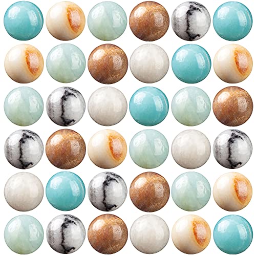 100Pcs Natural Stone Beads 6mm Amazonite Round Gemstone Loose Beads with Elastic Bracelet String for Bracelets Necklace Jewelry Making - color: Mix Color Amazonite, size: 6mm