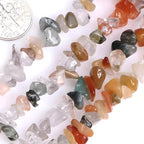 HAAMIIQII 5-8mm Natural Mixed Rutilated Quartz Chips Beads Genuine Real Irregular Freeform Chip Loose Gemstone Energy Healing Beads for Jewelry Making Strand 30 Inch - color: Mixed Rutilated Quartz
