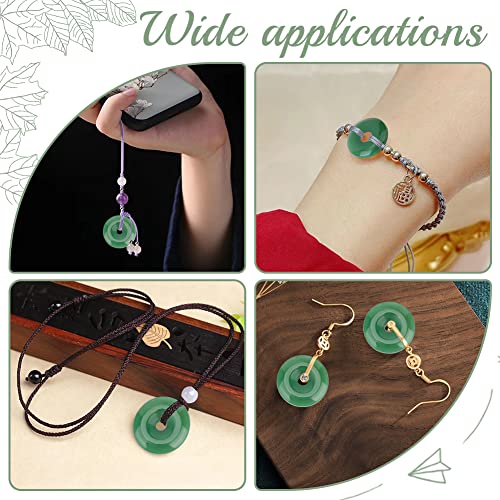 NBEADS 30 Pcs Lampwork Donut Beads, 23x5.5mm Flat Round Imitation Jade Donut Stone Beads Pendants Large Hole Disc Crystals Beads for Jewelry Making, Hole: 4mm - color: 30 Pcs Green Lampwork Beads