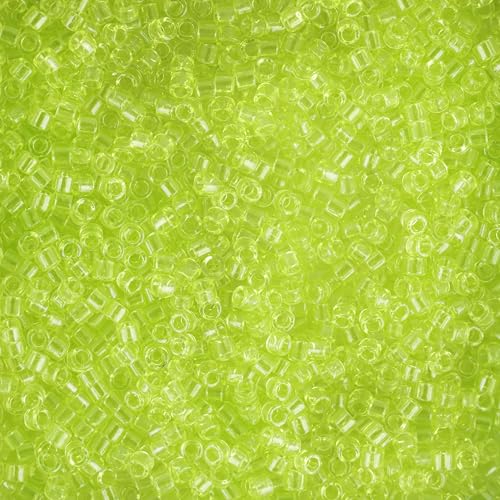 Miyuki Delica Seed Beads – Size 11/0 (1.6 mm), DB0712, Transparent Chartreuse, 7.2 g, Approx. 1440 Beads, Made in Japan - color: DB0712 - Transparent Chartreuse