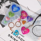 2 Pcs Heart Silicone Mold, Mixed Size Heart-Shaped Casting Jewelry Mold for Making Earrings & Jewelry Making Crafting Projects - color: mix-heart