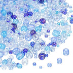 MECCANIXITY 15/0 11/0 8/0 6/0 Glass Seed Beads 1.5mm/2mm/3mm/4mm Loose Seed Beads for Jewelry Earring Bracelet Craft Making, 5888PCS, Blue Series - color: Blue Series