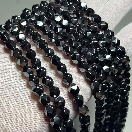MJDCB Best Sellers Natural Stone Beads Faceted Polygon Hematite Energy Stone Healing Power for Jewelry Making(8mm) - color: Hematite