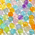 20mm Acrylic Beads 100pcs Chunky Bubblegum Bead Bulk Mixed Color Opaque Beads for DIY Bead Pen (Transparent Polyhedra) - color: Transparent polyhedra