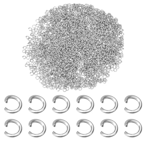2000Pcs Open Jump Rings Small O Rings 3x0.6mm Jewelry Round Linking Connectors Stainless Steel Split Circle Connectors for Jewelry Necklaces Bracelet Earrings DIY Making - color: Stainless Steel Color