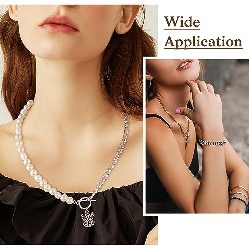 Craftdady 16.4 ft Aluminum Chain 8x5mm Twisted Silver Chain Unwelded Curb Chain Link Necklace Chain for DIY Crafts Bracelet Jewelry Making Pants Chain - color: Silver, 8x5mm