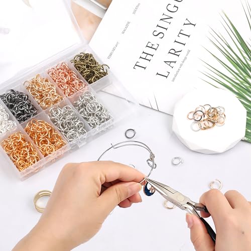 10 mm Jump Rings for Jewelry Making 7 Colors 1000 Pcs Stainless Steel Jump Rings with Open/Close Tools for Necklace Bracelet Repair Keychains Jewelry Making Supplies(10mm/0.39") - size: 10 mm