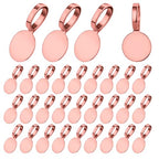 Psyqtsuary 100 pcs Bails for Jewelry Making Silver on Flat Pad Bails Round Pendants Charms Connector Hanger Glue On Pendant Bail Jewelry Bail - color: Rose Gold