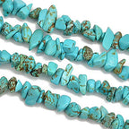 PLTbeads 5-8mm Natral Healing Gemstone Waist Bracelets Necklace Kit Irregular Stone DIY Crafts Design Jewelry Making 1 Strand per Bag Approxi 34 inch (Green Turquoise Chips) - color: Green Turquoise Chips