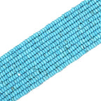 BEADIA Natural Blue Turquoise Disk Stone Beads 4x2mm 160pcs Rondelle Loose Semi Gemstone Beads for Jewelry Making Design - color: Blue Turquoise