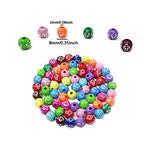 Honbay 300PCS Cross Small Round Spacer Beads Colorful Acrylic Round Loose Beads Cross Ball Beads for DIY Jewelry Necklaces Bracelets Earring Craft Making (8mm)