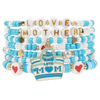 Twinfree Bohemia Beaded Bracelet for Women, Polymer Clay Stretch Bracelets - color: color 25