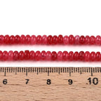 1 Strand Natural White Jade Rondelle Beads Strands Dyed Gemstone Beads Spacers for Jewelry Making Bracelets Necklace DIY Crafts 4.5x2.5~3mm 14.5" About 142~148pcs/strand Red - color: Red
