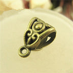 ALIMITOPIA 100pcs Alloy Beads Bails Connector for DIY Necklace Bracelet Jewelry Charm Pendant Hanging Adapter(Antique Bronze) - color: Bronze