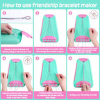Friendship Bracelet Making Kit for Girls Ages 8-12, Kids Jewelry Making Kit with 28 Pre-Cut Threads and Letter Beads, Arts and Crafts for Kids, Birthday Easter Gifts for 6 7 8 9 10 11 12 Year Old - color: LightBlue/Pink