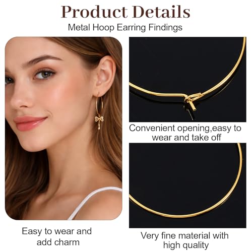 120Pcs Earring Hoops for Jewelry Making Mix Sizes Round Earring Beading Hoops Open Earring Wire Ring Accessories Jewelry Hoops for Jewelry Making DIY Craft (Gold,Silver)