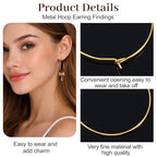 120Pcs Earring Hoops for Jewelry Making Mix Sizes Round Earring Beading Hoops Open Earring Wire Ring Accessories Jewelry Hoops for Jewelry Making DIY Craft (Gold,Silver)