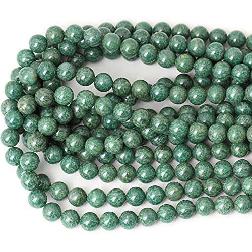 35PCS 10mm Natural African Jade Gemstone Round Loose Beads for Jewelry Making DIY Findings 1 Strand 15" - color: African Jade, size: 10mm