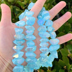Adabele 15 Inch Natural Raw Healing Crystal Quartz Nugget Drilled Gemstone Loose Beads Aqua Blue AB Titanium Coated Chakra Gem Stone Spacer for Jewelry Craft Making GA-B7 - color: Aqua Blue Ab, size: 15 Inch/1 Strand