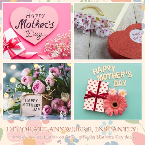 Huquary 24 Pcs Mother's Day Diamond Art Painting Keychains Kits 5D DIY Diamond Art Mother's Day Crafts Pendant Ornaments for Mom Grandma Flower Basket Mom and Child Charms for Birthday Decorations - style: Mom