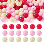 100 Pcs 11.5-12mm Bubblegum Beads Opaque Acrylic Chunky Loose Spacer Round Focal Beads for Jewelry Making Bracelet Necklace Keychain Craft Art Making,Hole:1.8mm,Deep Pink - color: Deep Pink
