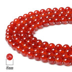 DUQGUHO Red Carnelian Beads 8mm Natural Crystal Red Beads Round Polishing Stone Bead Genuine Gemstone Beads for DIY Jewelry Making 47 Pcs - color: Red#1