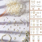 Juexica 500 Pcs ABS Imitation Pearl Beads Star Heart Bowknot Circle Flower White Aesthetic Beads for Jewelry Making Bracelets Necklaces Earrings Key Chains Accessories DIY Crafts(Elegant Style) - color: Elegant Style