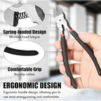 Honoson 5 Pcs Zip Ties Cutters Electrical Wire Cutter Precision Side Heavy Duty Flush Pliers with Longer Flush Edge Spring loaded for Crafting Cables Wires Zip Ties (5 Inch)
