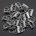 SPEEDWOX 20 Sets of Key Fob Pliers 1.25 Inch Key Fob Hardware with Keychain Split Rings Webbing Fabric Strapping Dark Nickel Glass Breaking Pliers Tools with Rubber Tips - size: 1.25" Dark Nickel
