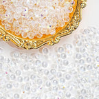 500PCS 6mm Round Crystal Glass Beads Faceted Spacer Beads Bulk for Jewelry Making Bracelets Necklace Earring Pendants Craft (White) - color: White AB, size: 6mm