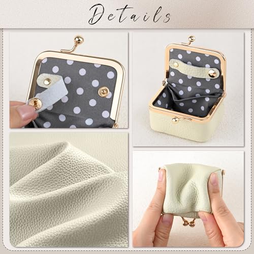 Zivyes Mini Jewelry Box Travel Small Coin Purse Organizer Case Genuine Leather Tiny Size (white 2.9 inches long) - color: White-Standard