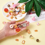 Cheriswelry Cup Cake Resin Pendants Lovely Food Sweet Dessert Dangle Charms Links Hanging Ornament with Metal Loop Fruit Pendants for Key Chains Bracelet Necklace Jewelry Making - color: Mixed Color-Bread & Dessert