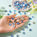 100Pcs/Set Flat Round Transparent Glass Cabochons with Pattern Eye Flatback Glass Dome Flatback Cab Beads for Photo Cameo Jewelry Making Necklace Ring DIY Crafts 12x4mm Eye - color: 100Pcs-12x4mm-Eye