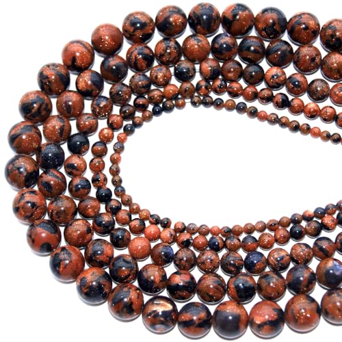 6mm Blue Gold Sand Stone Mixed Sandstone Beads Round Semi Precious Gemstone Loose Beads for Jewelry Making 14"(60-62pcs/strand) - color: Mixed Sandstone, size: 6mm