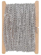 32.8-Feet Width 2.4mm Stainless Steel Cable Chains, 18K Gold PVD Welded Permanent Craft Chains for Necklace Bracelet Earring Jewelry Making - color: Stainless Steel, size: Cable Chains(Width 2.4mm)
