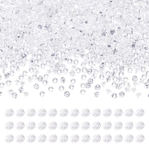 Fashewelry 1000Pcs Crystal Clear Cubic Zirconia Faceted Rhinestone Cabochons 2mm Mini Pointed Back Diamante Gems for Nail Art Craft Replacing Jewelry - color: Clear, size: 2mm-Zirconia
